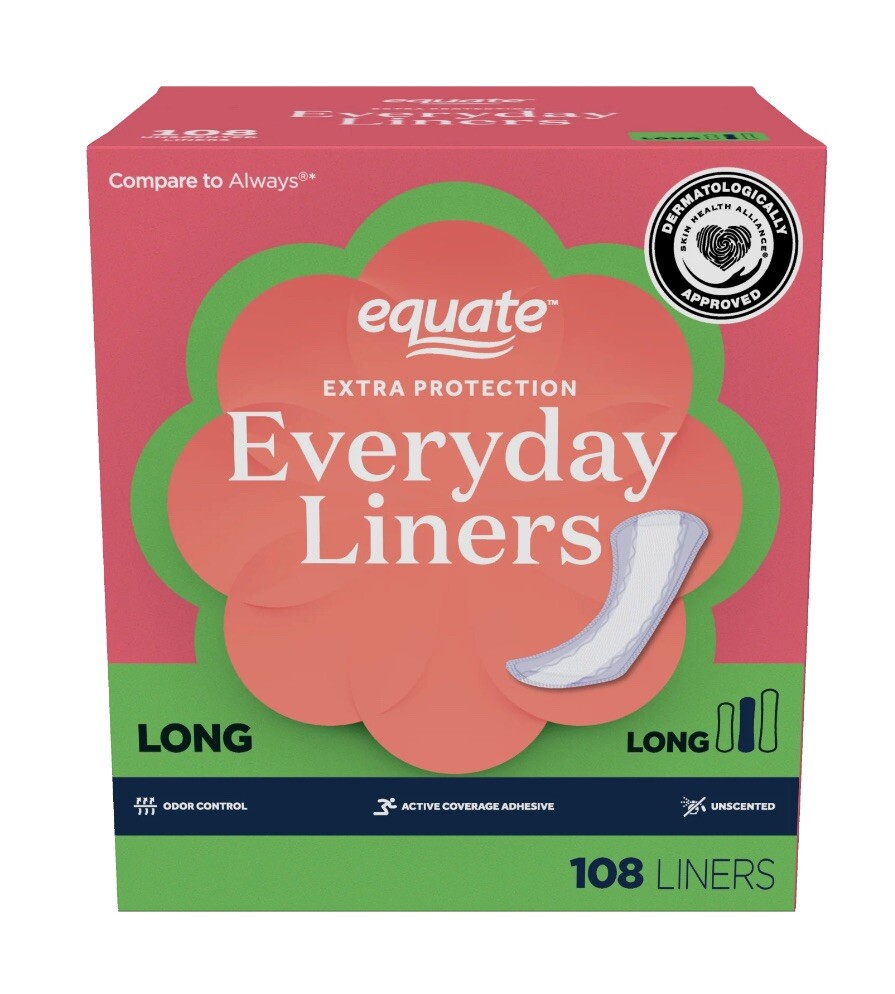 Equate Everyday Liners, Long, Unscented (108 Count)