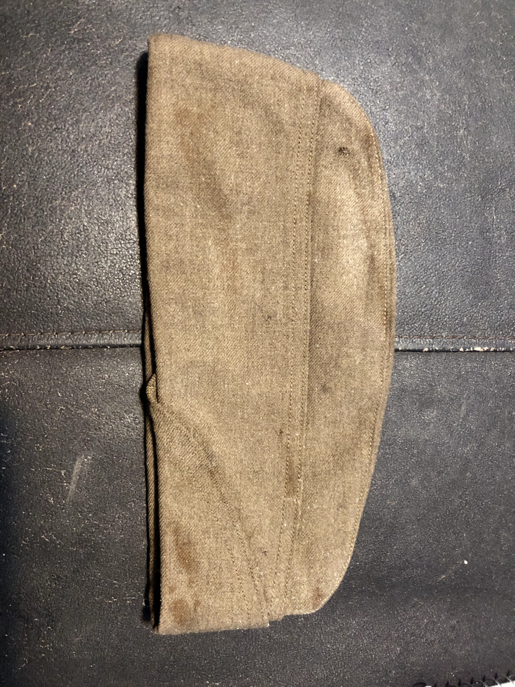 ORIGINAL WWII US ARMY OVERSEAS GARRISON HAT CAP-LARGE, 7 1/8THS