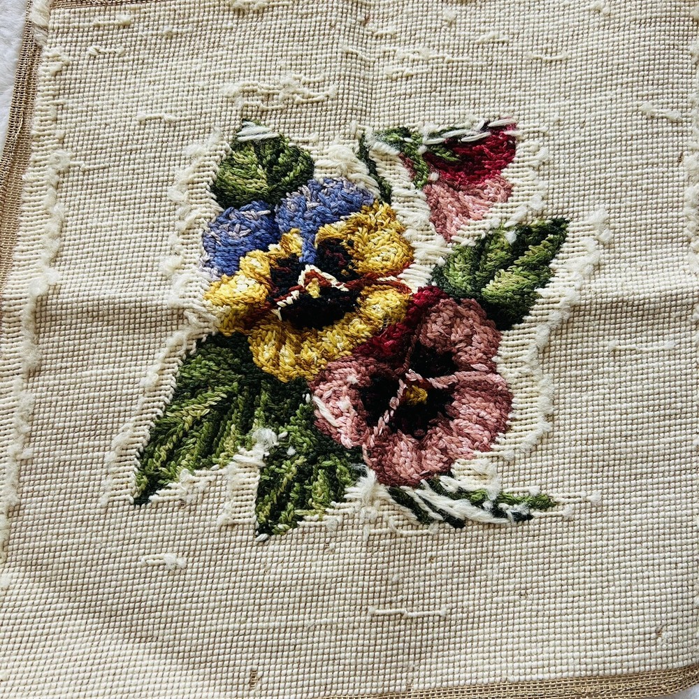 13”x13” Vintage Needlepoint Canvas.