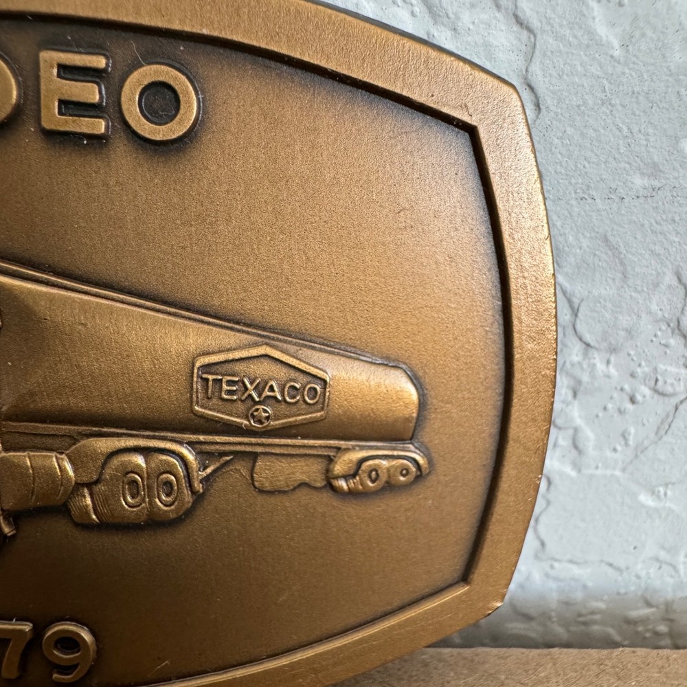 Vintage Texaco Rodeo 1979 Belt Buckle Solid Brass