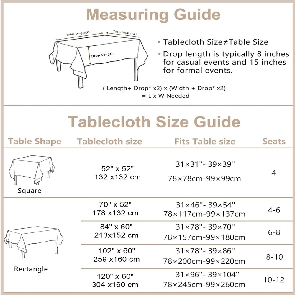 QDTTSRY Natural Cottton Blend Tablecloth, Rectangle Tablecloth with Decorative C