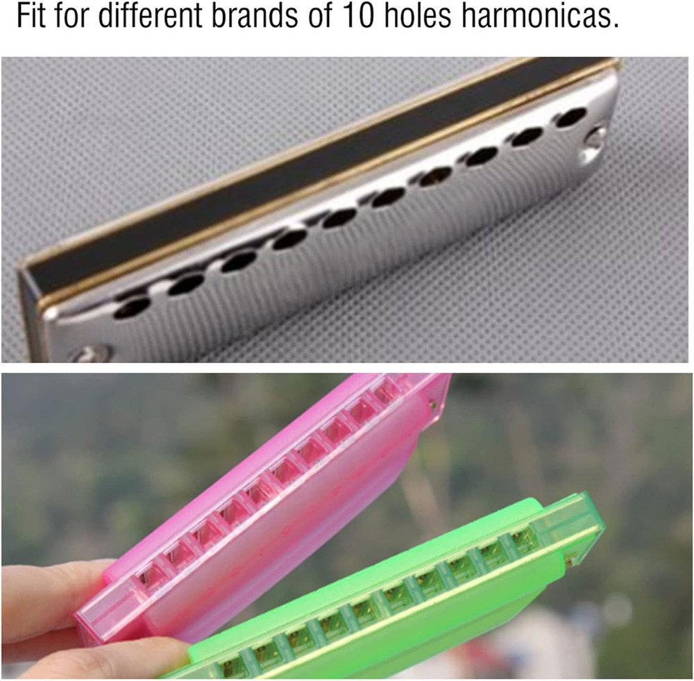 Harmonica Holder, Adjustable Metal 10 Holes Harmonica Neck Holder Rack Support A