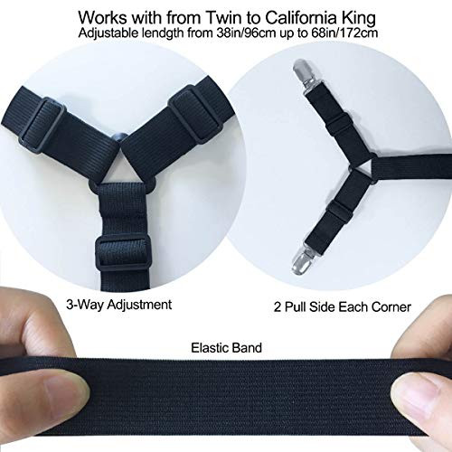 Bed Sheet Holder Straps - Sheet Straps Adjustable Bed Sheet Clips Fasteners