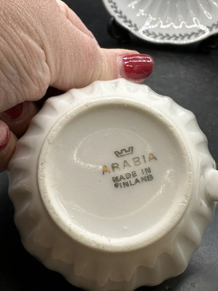 ARABIA VARPU COFFEE CUP, PLATE