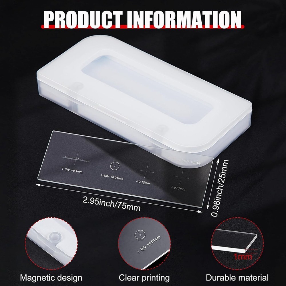 0.01mm Microscope Calibration Slide, Cross Table Microscope Reticle Ka8084