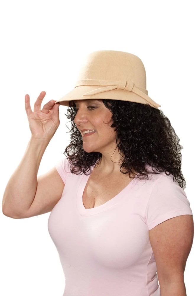 Roaring 1920s Flapper Hat Costume Accessory (Beige)