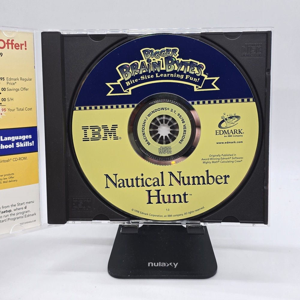 Nautical Number Hunt 1998 PC CD-ROM - Educational Math Puzzle Game Edmark