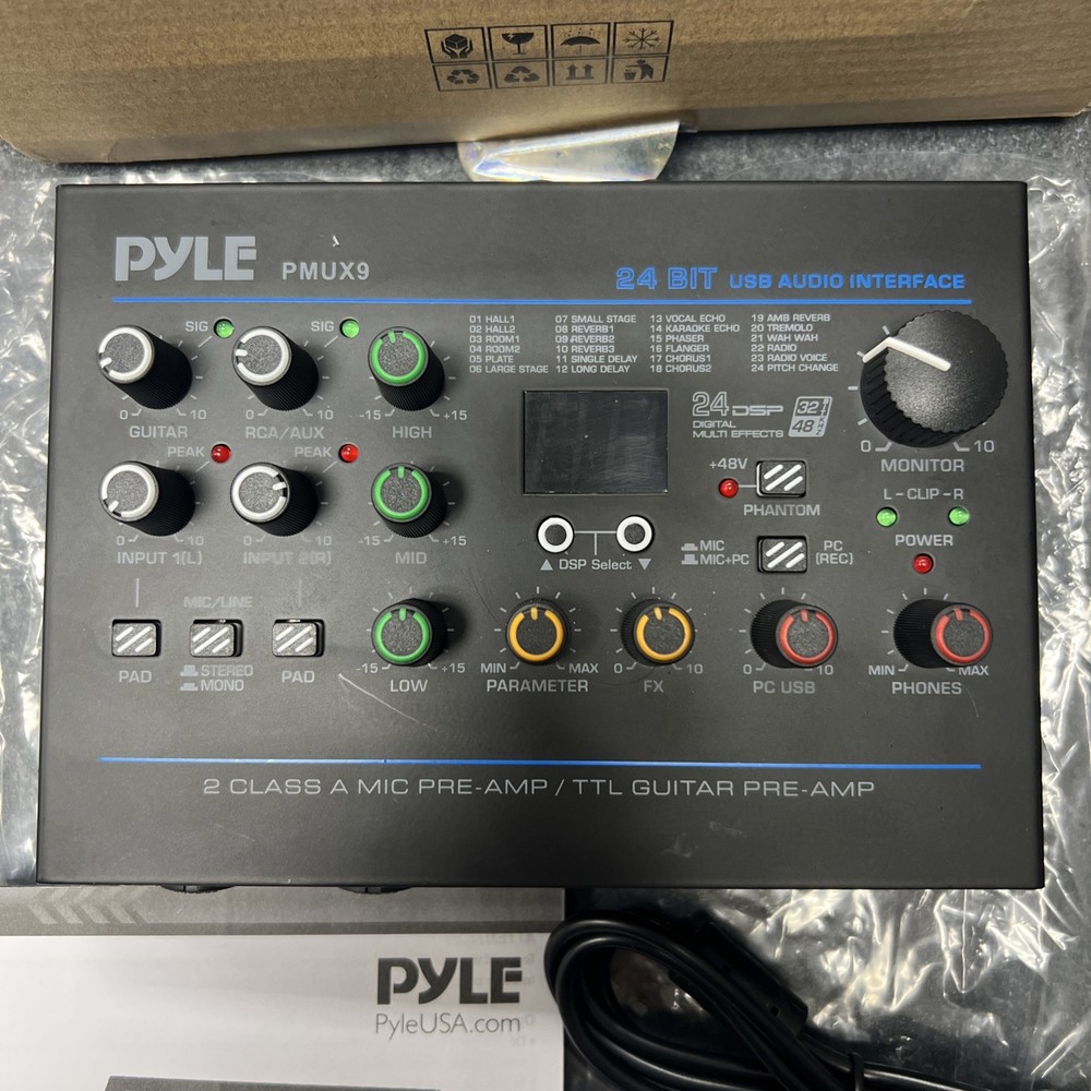 Pyle PMUX9 Mixer 24 Bit USB Audio Interface Professional