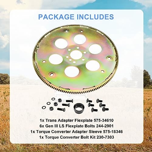 LS V8 Flexplate Adapter Kit, Compatible with 1997-2007 GM Gen III