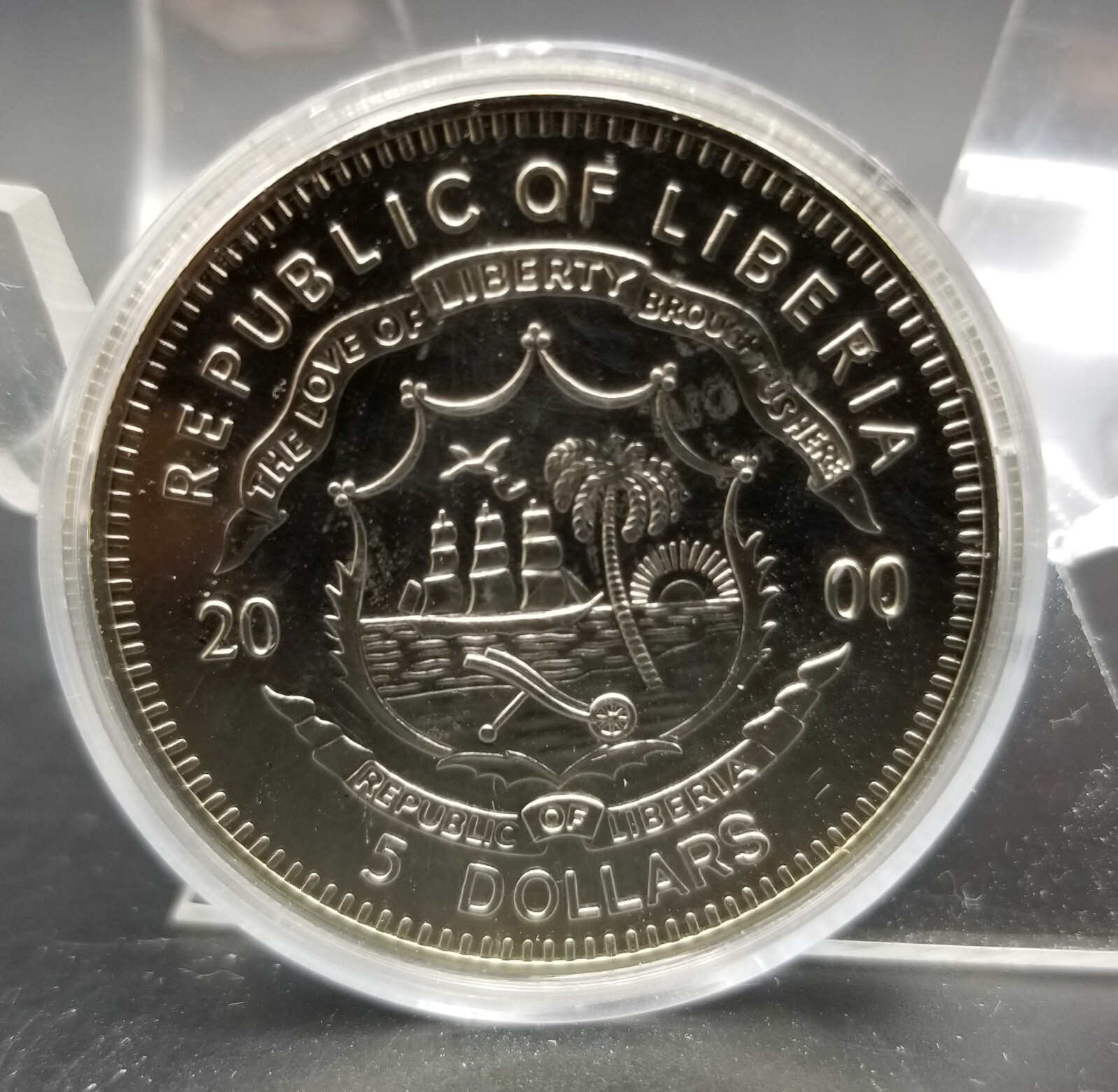 2000 Liberia 5 Dollars Attack on Pearl Harbor Uncirculated BU Coin #12151