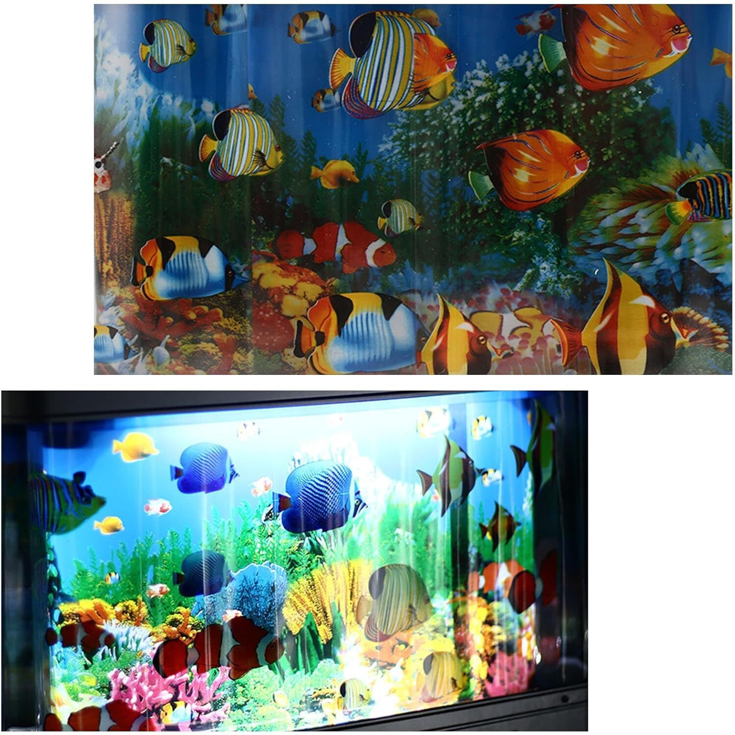 Mini Fake Fish Tank Artificial Tropical Moving Fish Night Light Fish Lamp