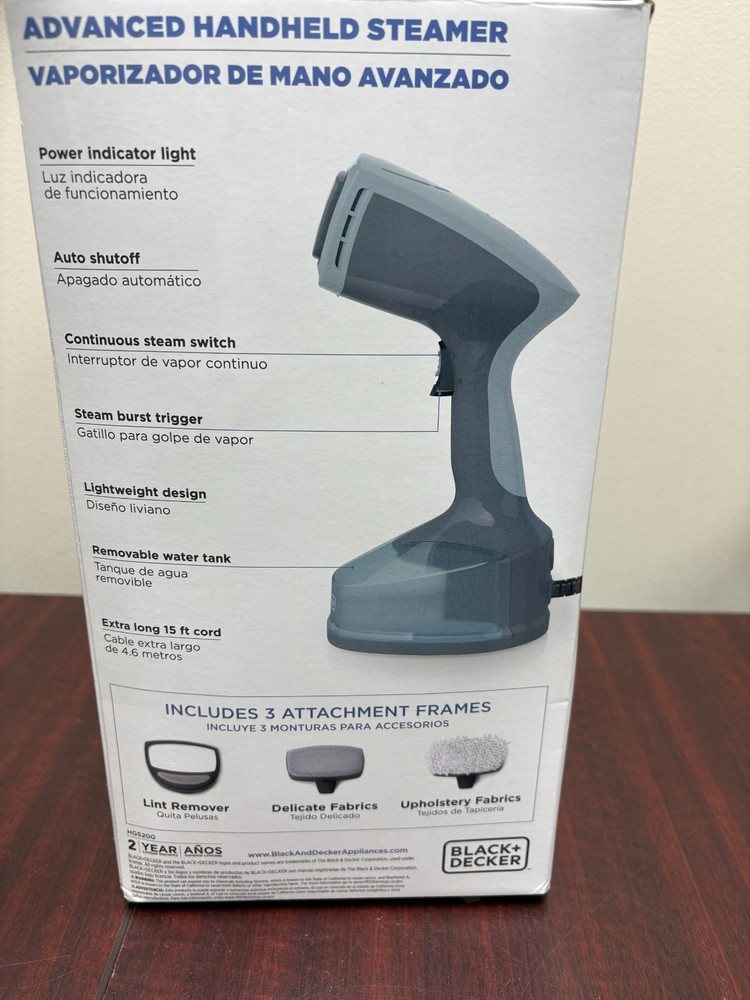 Black Decker Advanced Handheld Garment Fabric Steamer