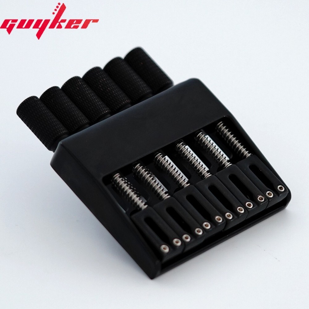 GUYKER Black 6 String Bridge Tailpiece for Headless Guitar Accessories