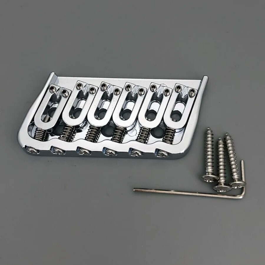 6 String Multi Scale Guitar Bridge Fits LTD and Sterling Style Guitars - Chrome