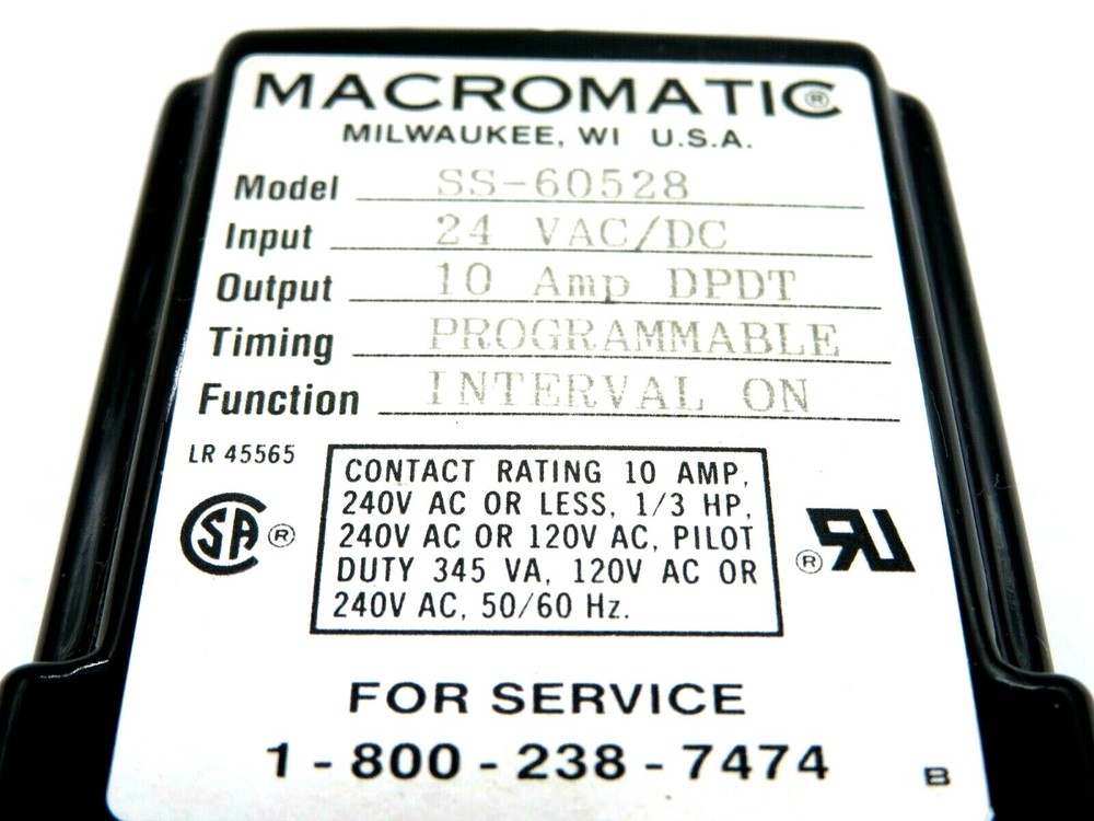 NEW MACROMATIC SS-60528 TIME DELAY RELAY SS60528