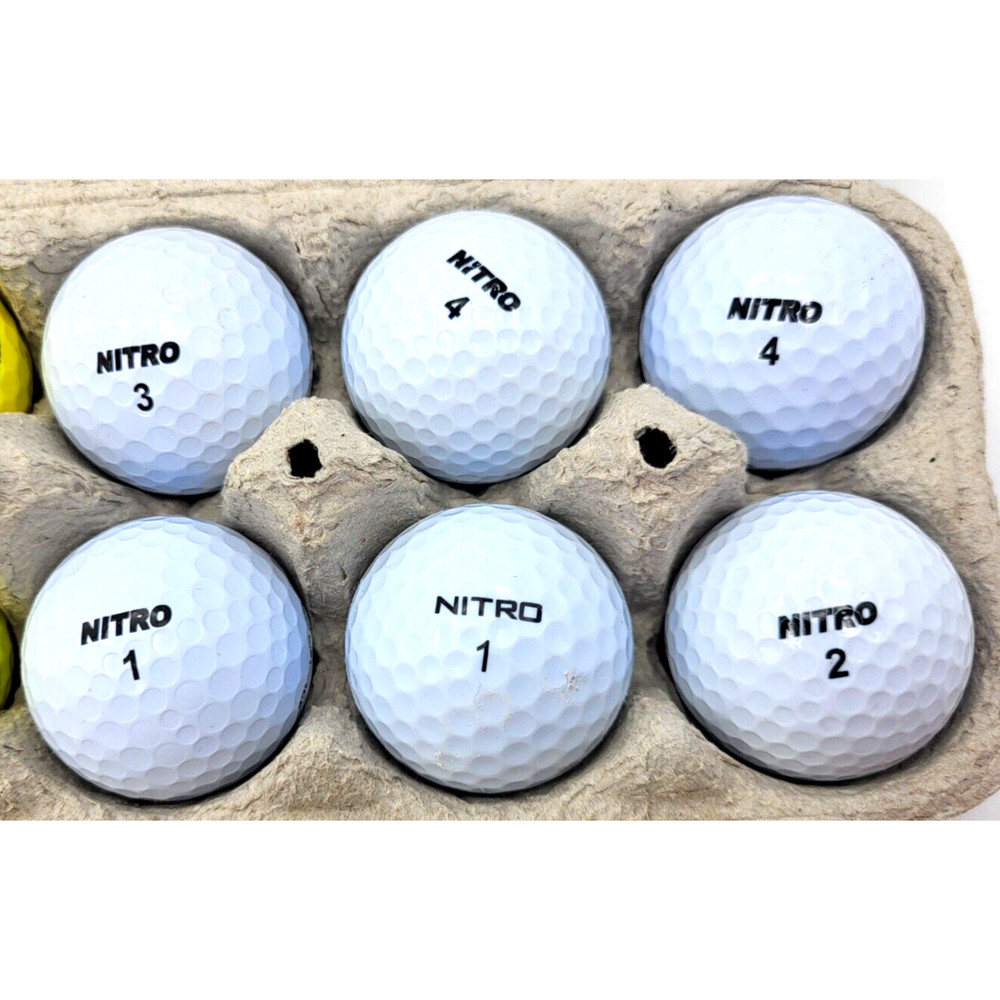 One Dozen NITRO Golf Balls Good Used