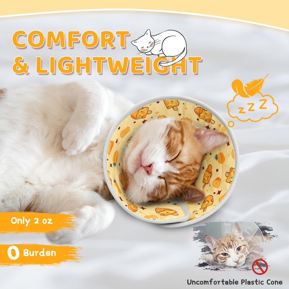 Cat Cone Collar Soft to Stop Licking, Adjustable, Foldable Lightweight Kitten...