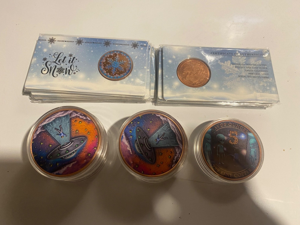67 oz colorized copper lot. Mostly 5oz rounds