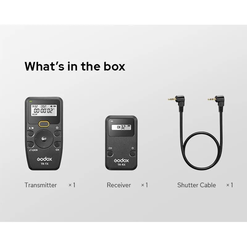 Godox TR-TX TR-RX Wireless Timer Remote Control Camera Shutter Release Cable NEW