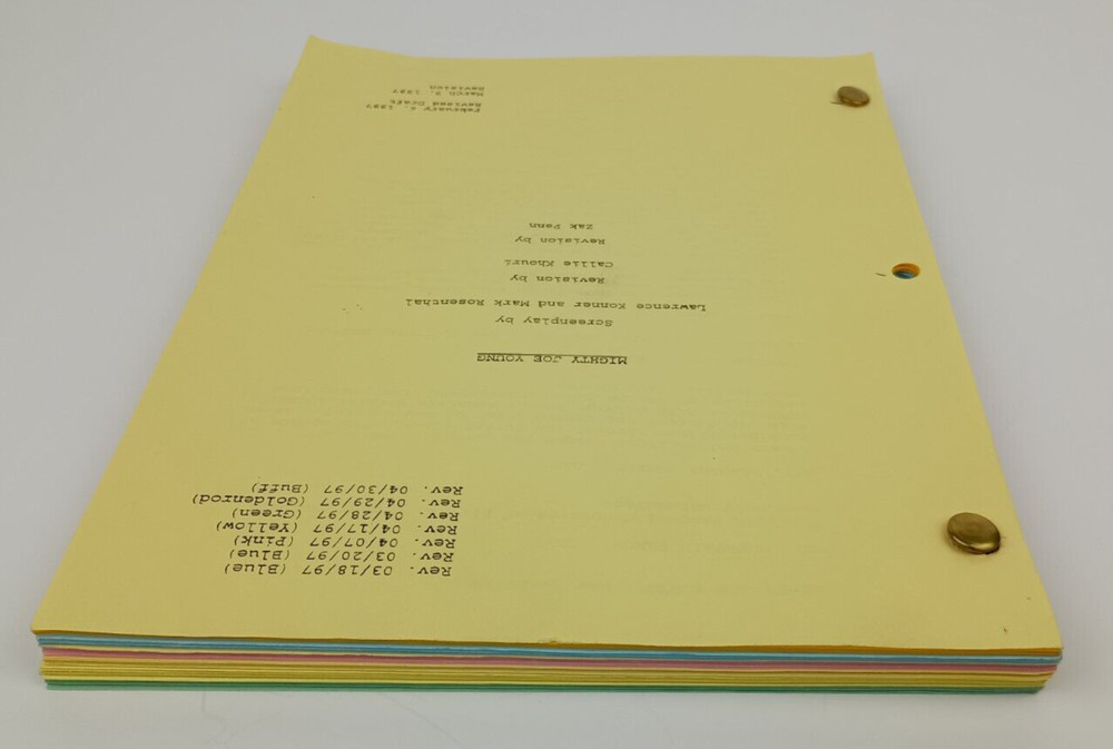 Mighty Joe Young Original Script with multiple revision page colors