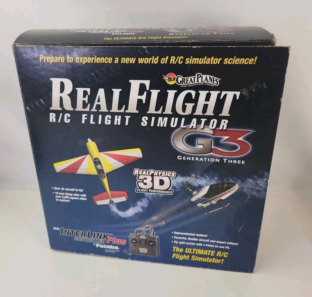 RealFlight R/C flight simulator G3 Interlink controller Plus by Futaba 3D +