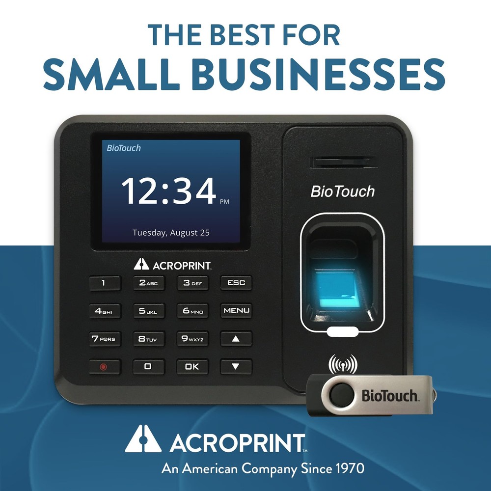 BioTouch Self-Contained Automatic Biometric Fingerprint/Proximity Time Clock ...