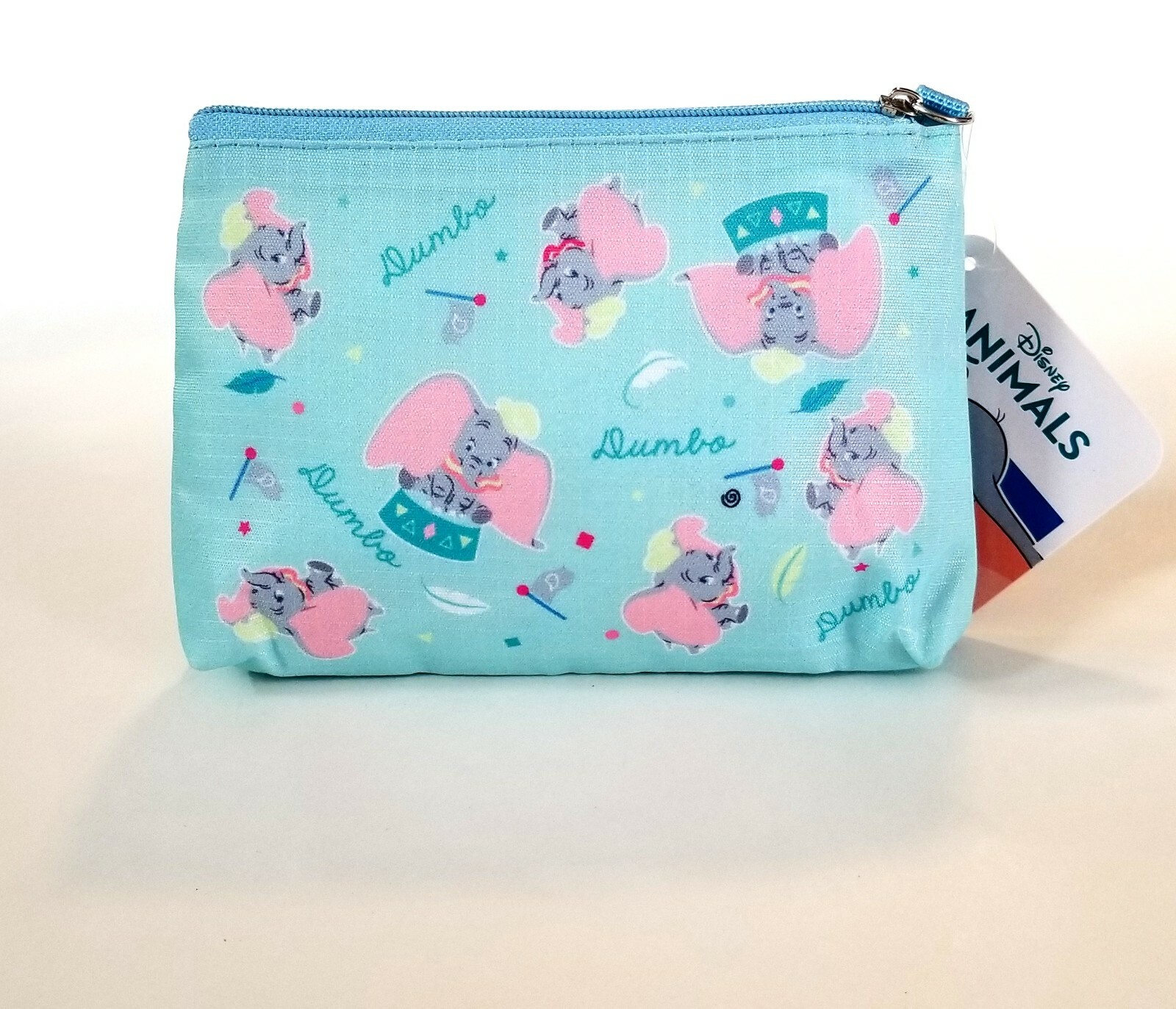 Disney Dumbo Elephant 2-Zip Pouch Change Coin Purse Card Holder Wallet Bag Case