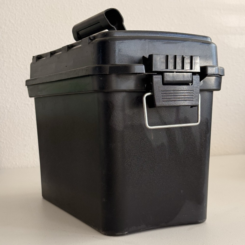 Black Polypropylene Ammo Can 64113 Waterproof Lockable Holds 6-8 Boxes