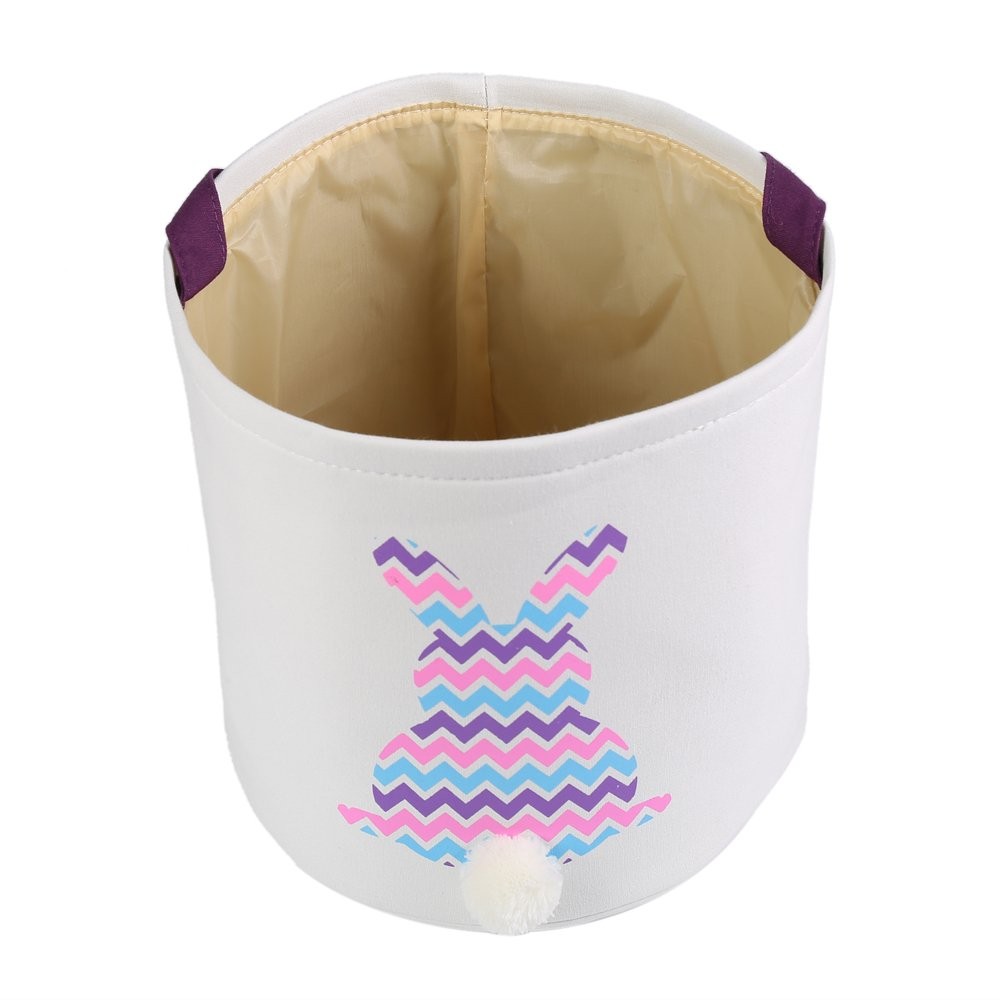 E-FirstFeeling Canvas Easter Bunny Basket, Large Empty Easter Basket for Egg ...