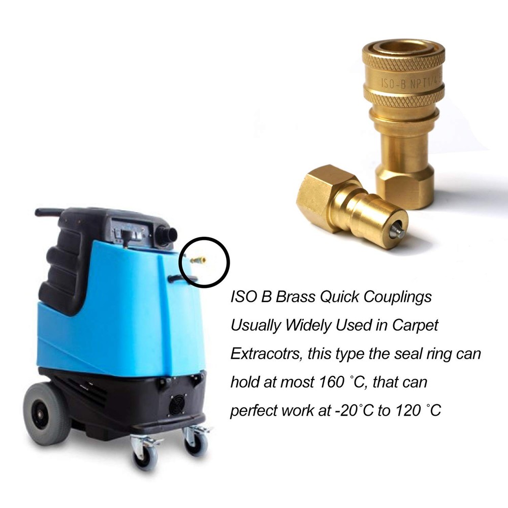 1/4" NPT Thread ISO B Carpet Extractor Brass Quick Connector Coupler