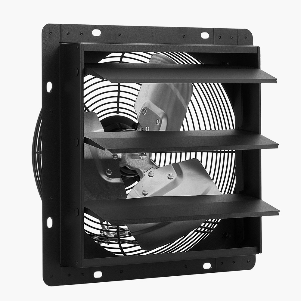 10in 1000CFM Wall Mount Attic Fan with Smart Speed Control & Timer, Black