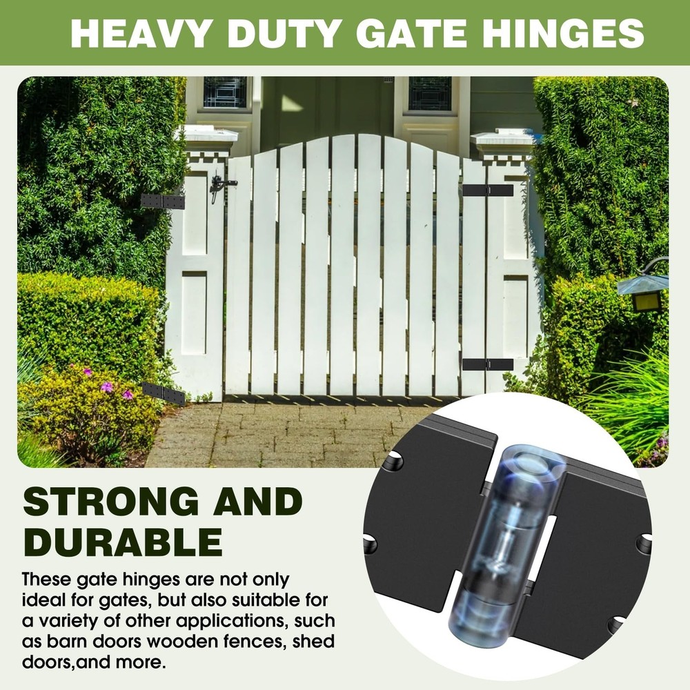 Heavy Duty Gate Hinges,270° Solid Double Layer Folding Butt Hinges with Ele