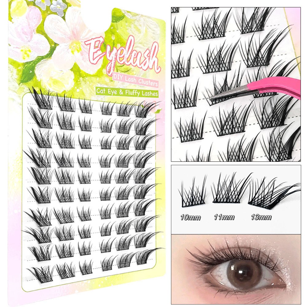 False Eyelashes Set 10 Rows 60 Cluster Wispy Fluffy Gorgeous Looking Soft