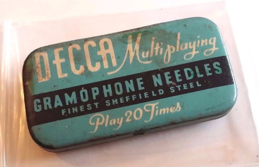 PG016 Gramophone Tip Tin Box DECCA MULTIPLAYING EMPTY 11/16
