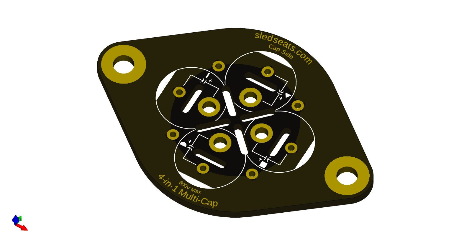 Multi Section Sector Capacitor Circuit Board KIT 600V up to four Capacitors 4in1