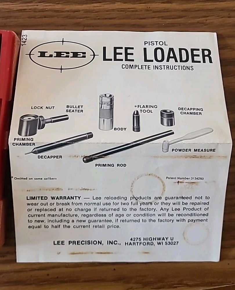 LEE LOADER 38 SPECIAL RELOADING KIT