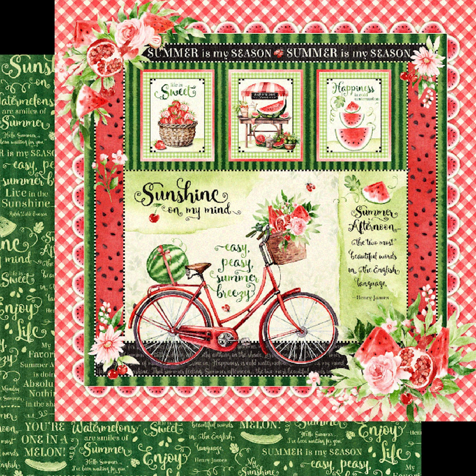 Graphic45 SUNSHINE ON MY MIND 8-PK 8x8 DOUBLE-SIDED PRINTED CARDSTOCKS