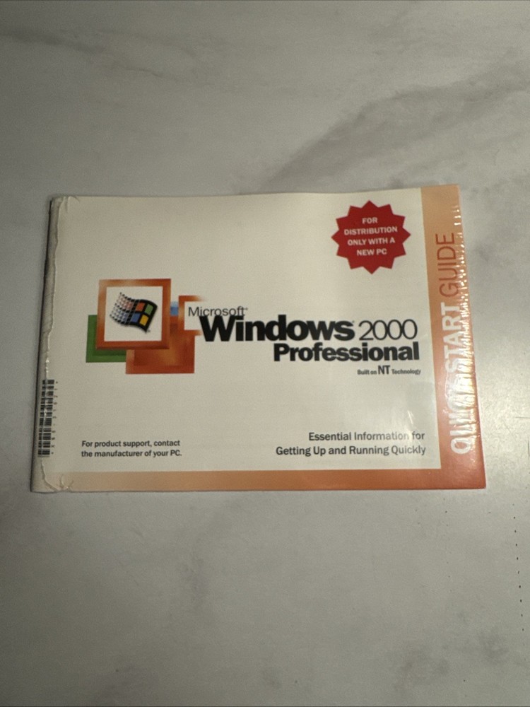 Microsoft Windows 2000 Professional Quick Start Guidebooklet with Disc *SEALED*