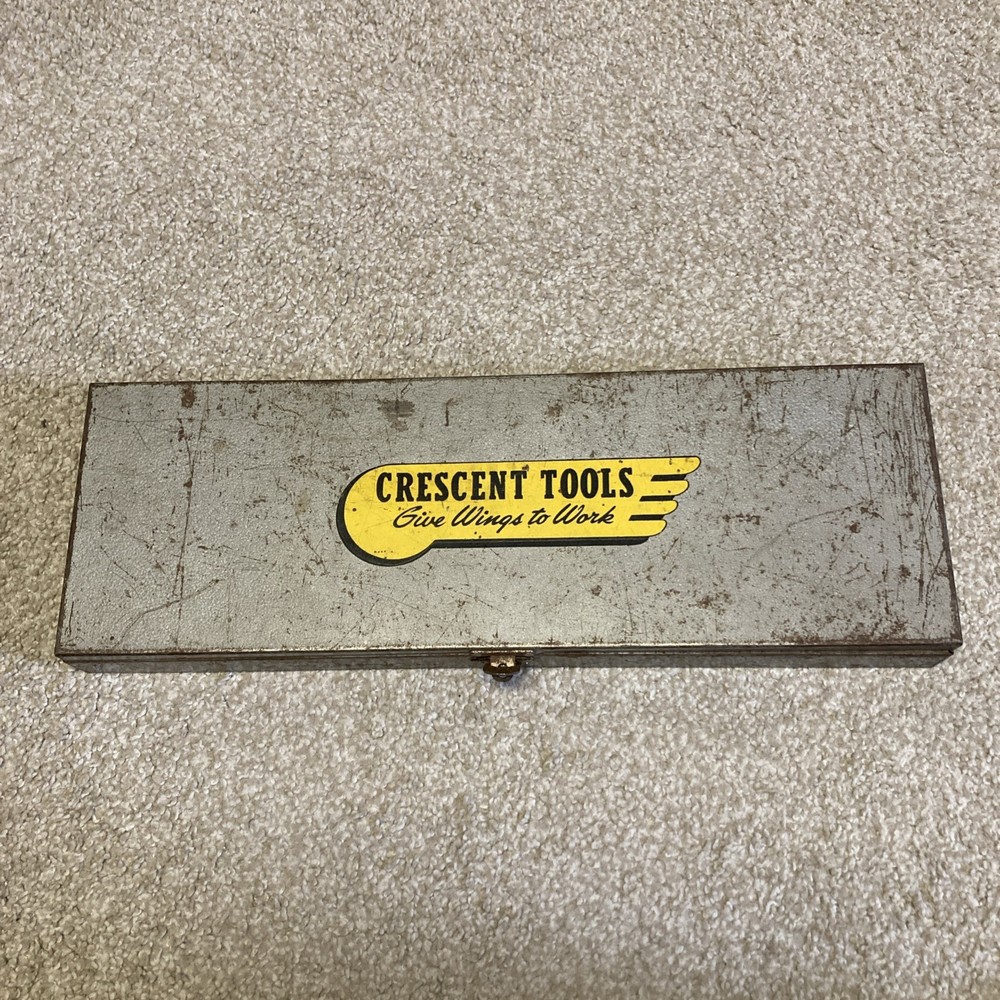 VINTAGE Crescent Tools METAL BOX FOR 3/8” DRIVE SOCKET SET - NO TOOLS