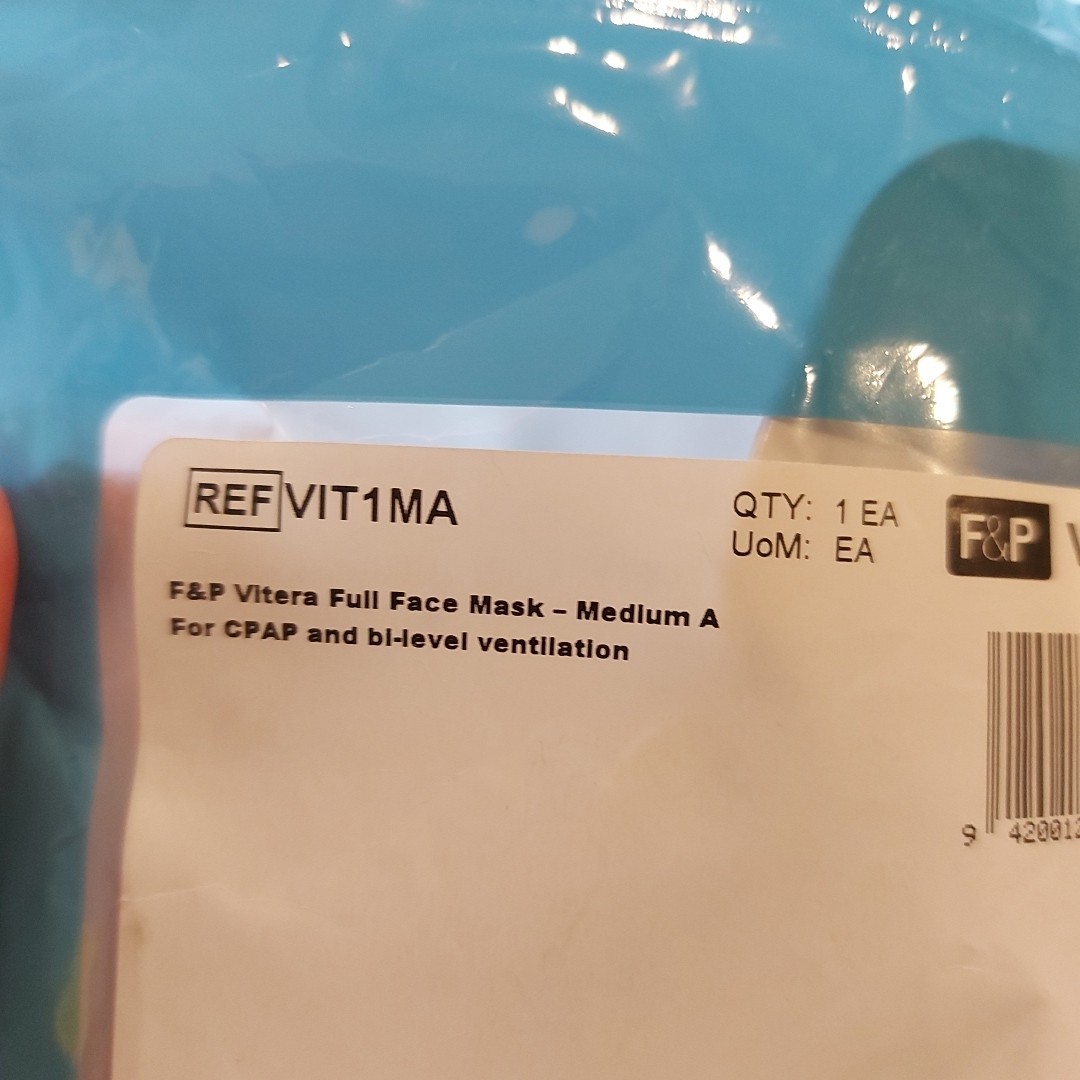 F&P Vitera Fit Pack Full Face with Medium Cushion Adjustable Headgear Sleep Aid