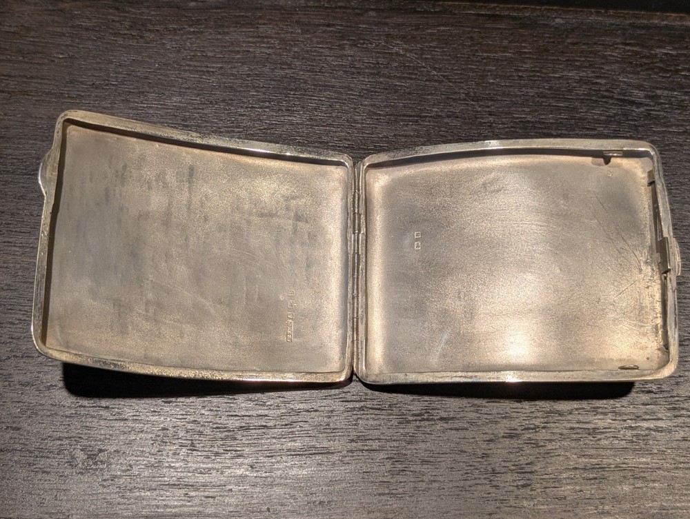 British Solid Silver Sterling Silver Cigarette Case By S. Posener 1901 Hallmarks