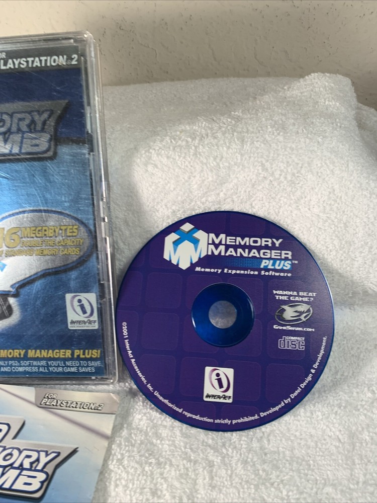 Mega Memory 16MB Memory Manager (Playstation 2, PS2) Case Manual & Disc - Tested