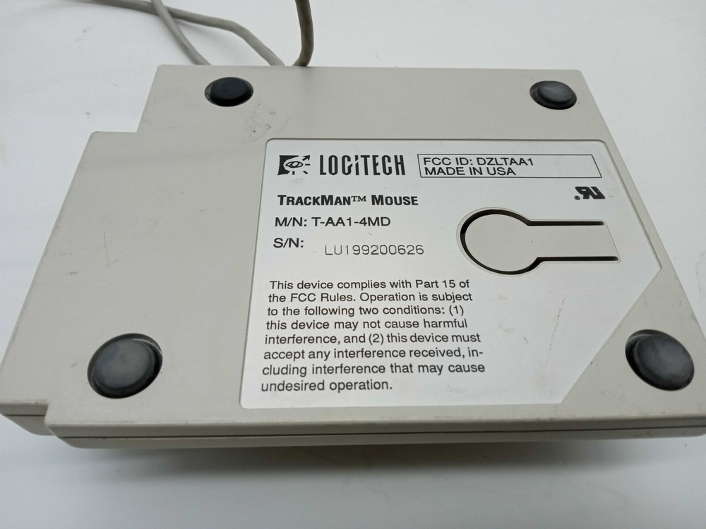 Vintage Logitech Trackman 3 button mouse T-AA1-4MD (untested)