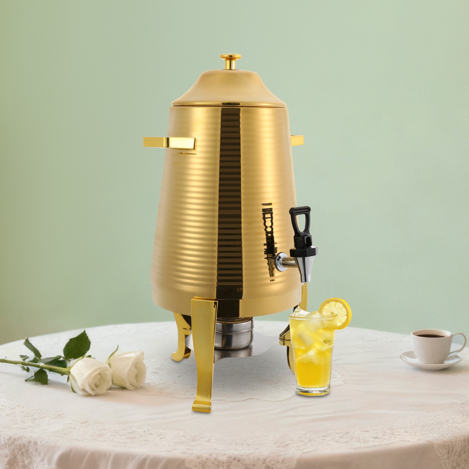 Beverage Dispenser 13L Stainless Steel Hot Drink Dispensing Container with Stand