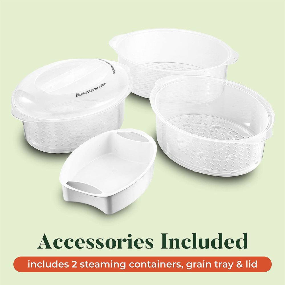 Digital Food Steamer Stackable Baskets For Vegetables Meats Auto Shutoff NEW