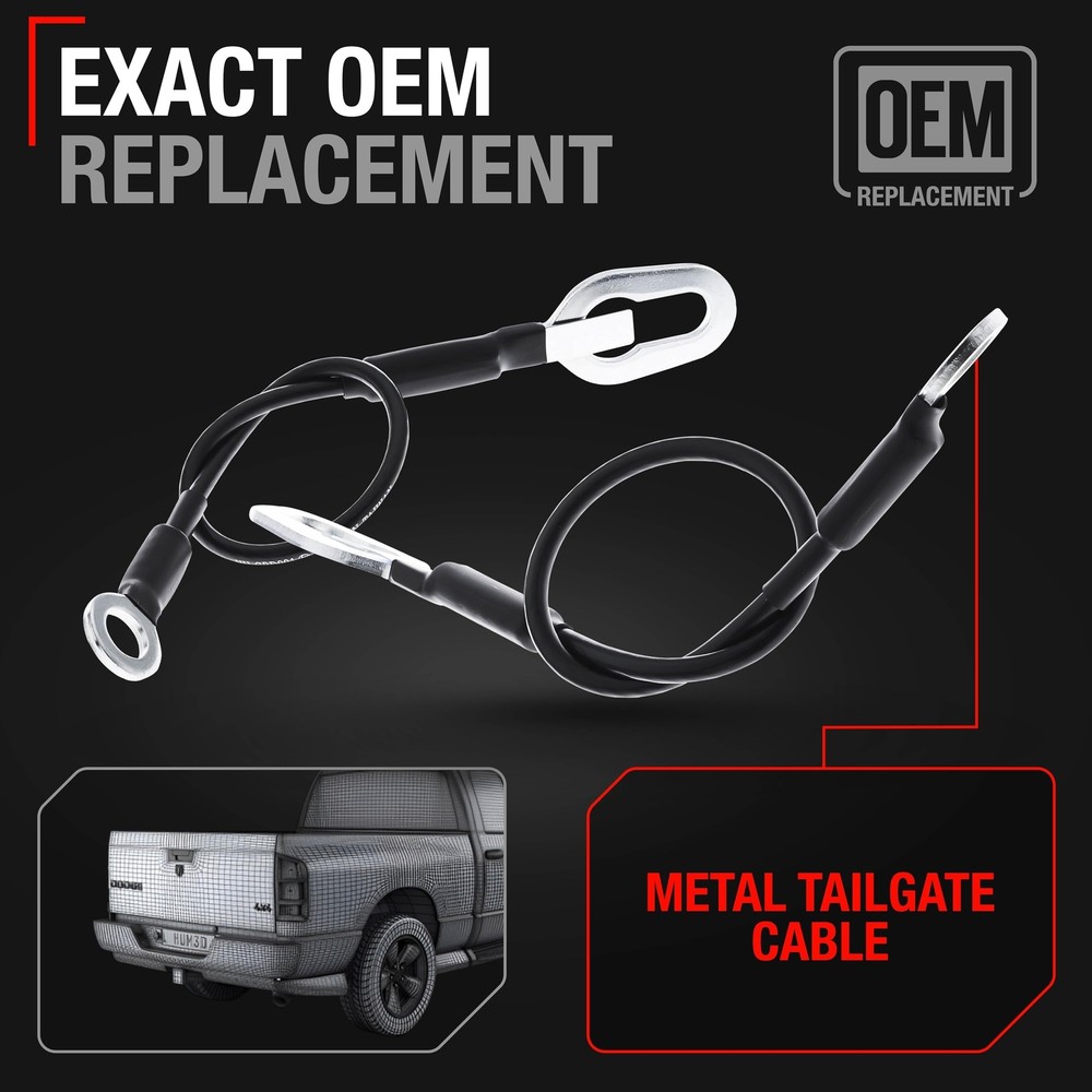 T1A Tailgate Support Cable Strap Set, Rear Left & Right - Compatible with 199...