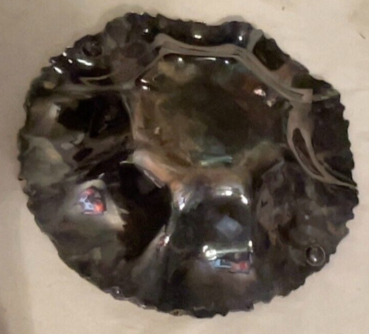 Medium Size Antique Silver Plate Basket Bowl. Grape Pattern. #514-01-6958