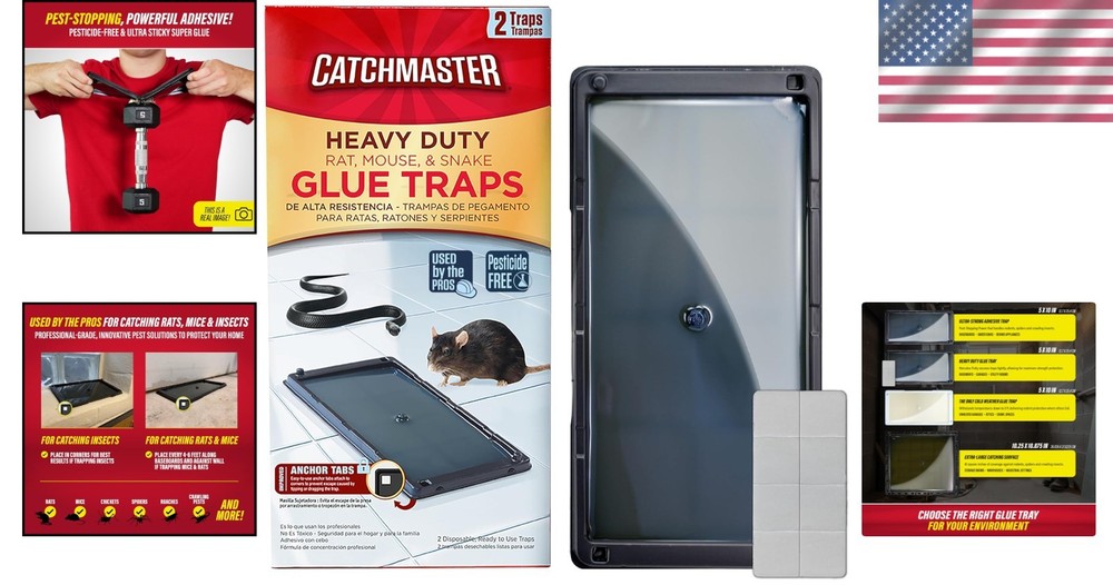 Effective Glue Traps for Snakes, Mice, and Spiders - 2 Pack for Total Coverage