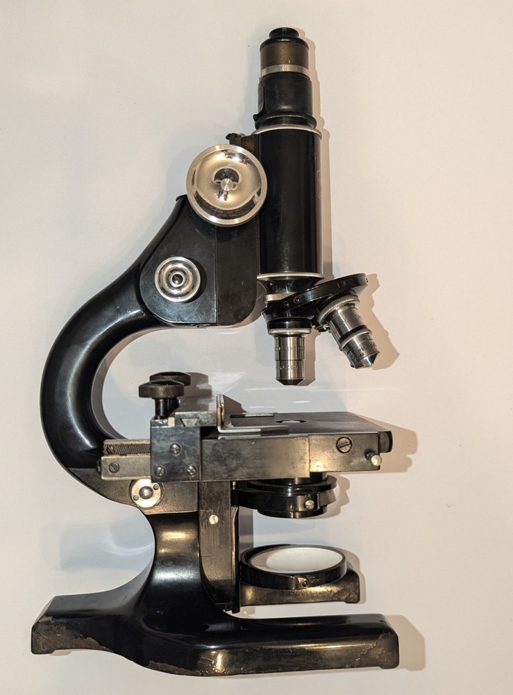 Vintage Spencer Microscope w/ Case, Objectives, Manual & Mechanical Stage