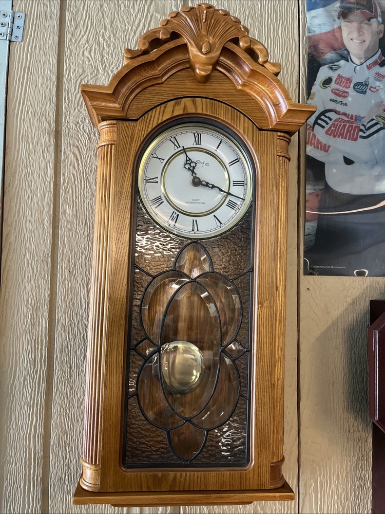 Boston Clock Co Quartz Pendulum Wall Clock Westminster Chime (Works)